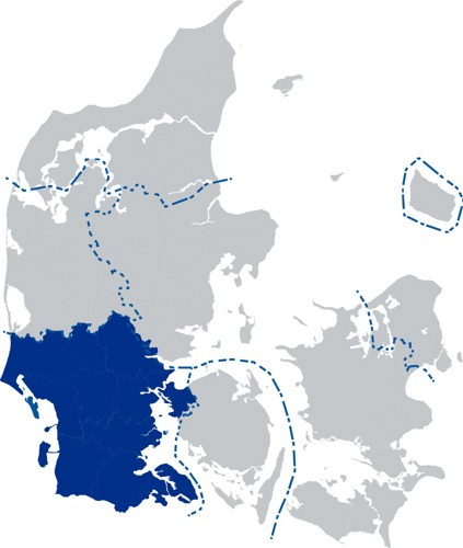 Danmarkskort af RAR Sydjylland